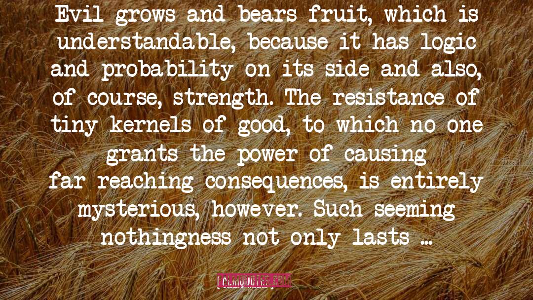 Czeslaw Milosz Quotes: Evil grows and bears fruit,