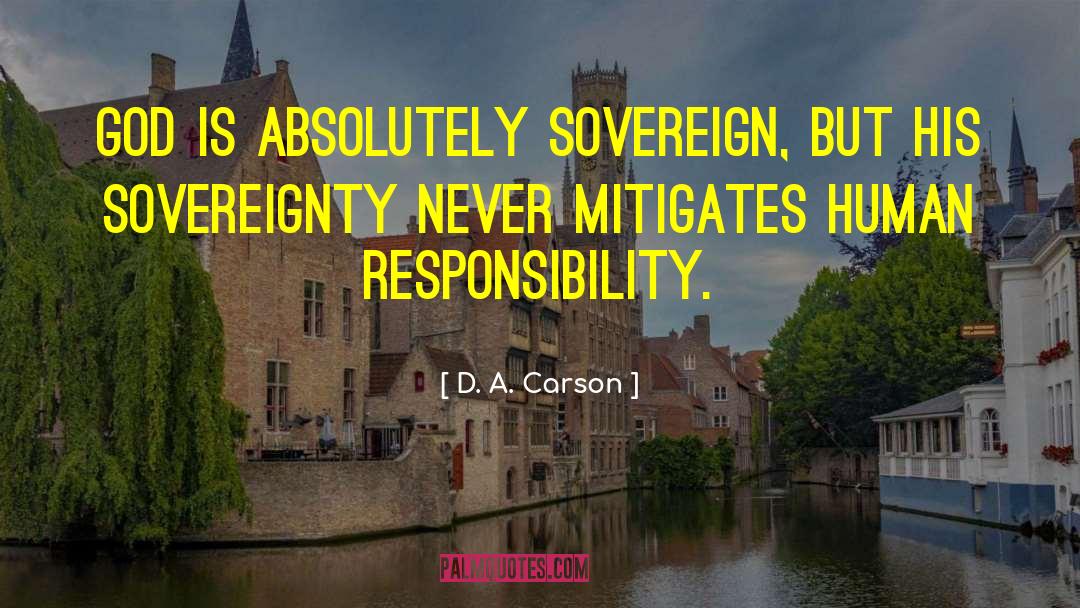 D. A. Carson Quotes: God is absolutely sovereign, but