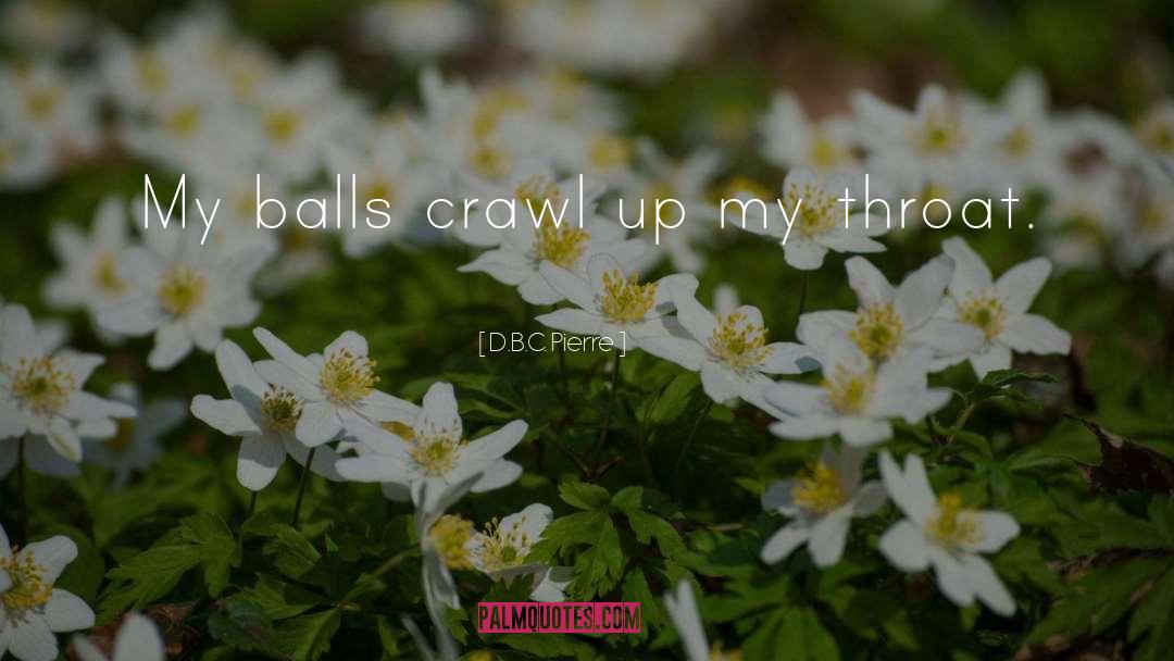 D.B.C. Pierre Quotes: My balls crawl up my