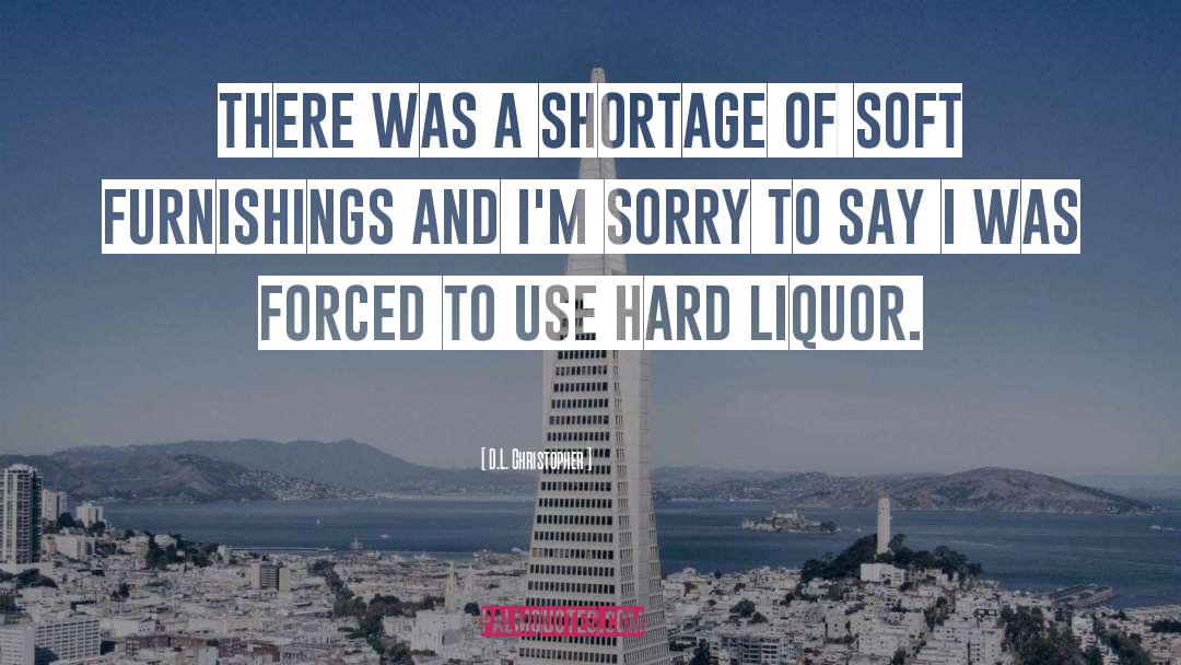 D.L. Christopher Quotes: There was a shortage of