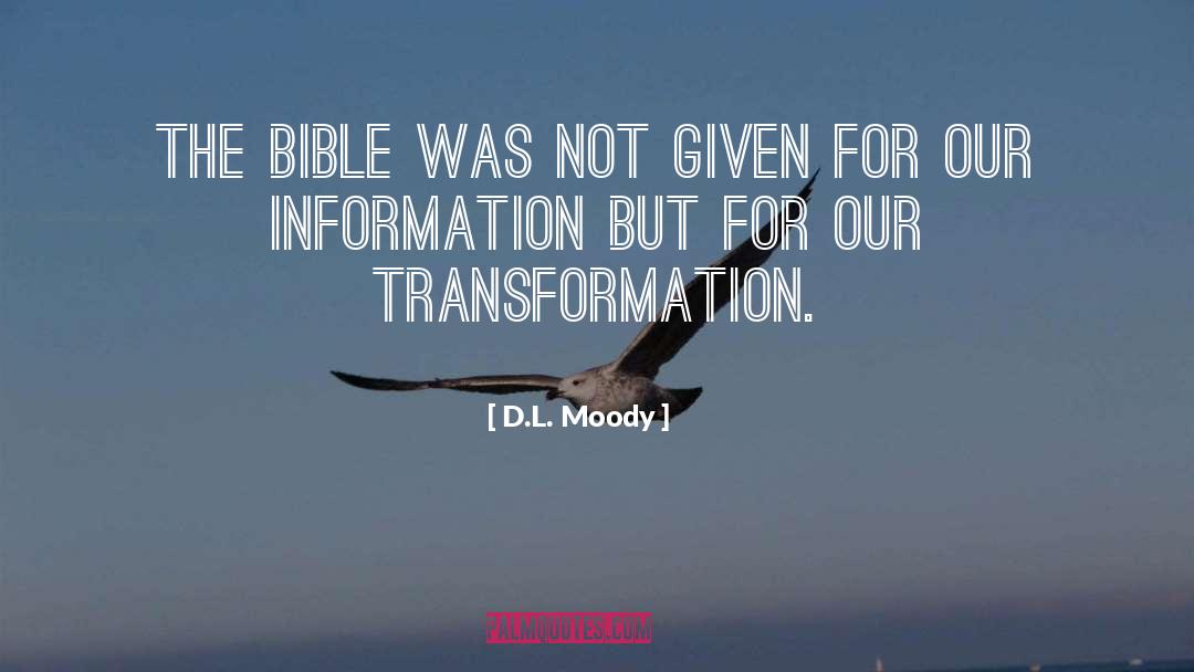 D.L. Moody Quotes: The Bible was not given