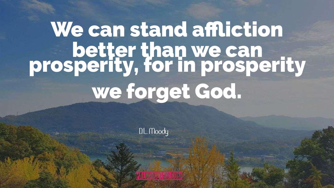 D.L. Moody Quotes: We can stand affliction better