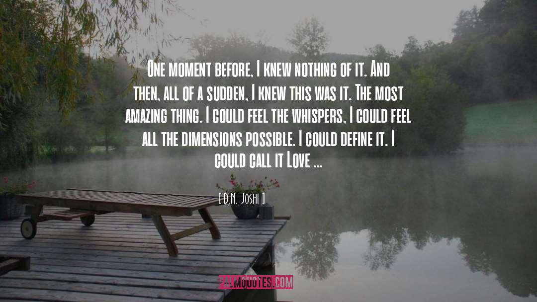 D.N. Joshi Quotes: One moment before, I knew