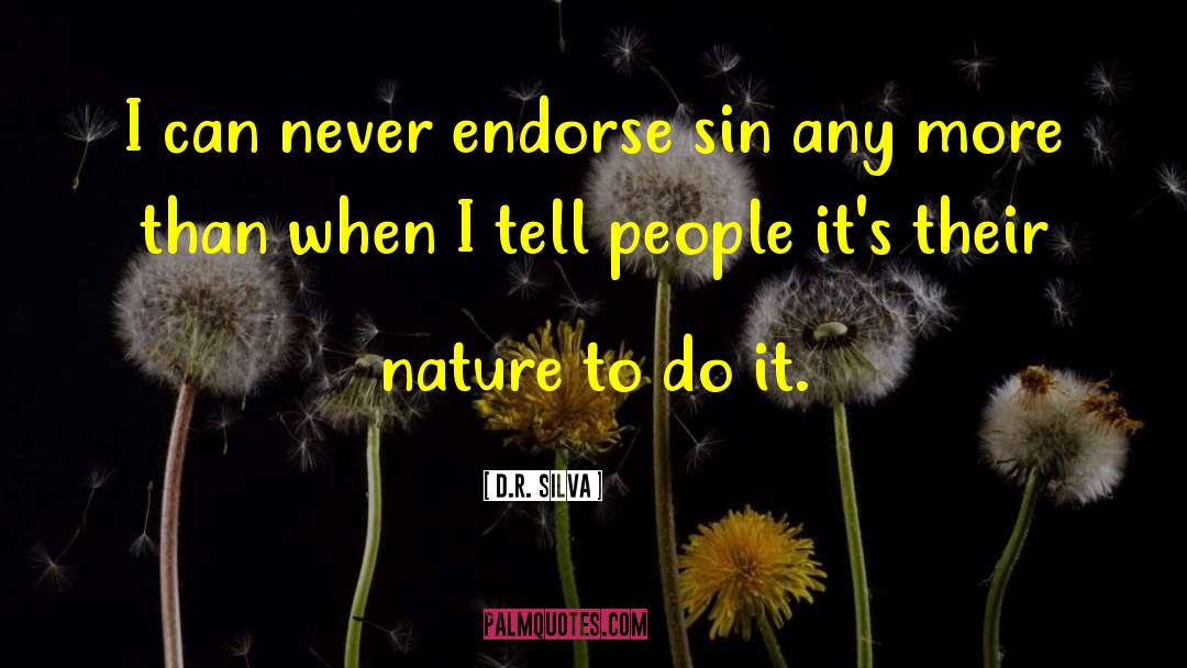 D.R. Silva Quotes: I can never endorse sin