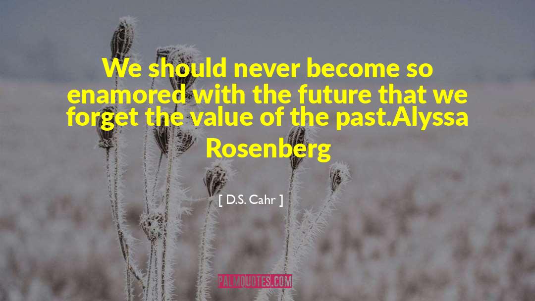 D.S. Cahr Quotes: We should never become so