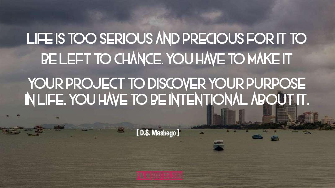D.S. Mashego Quotes: Life is too serious and