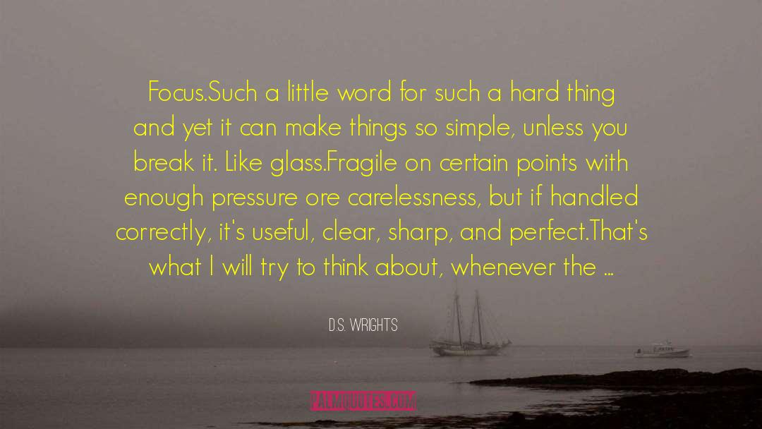 D.S. Wrights Quotes: Focus.<br />Such a little word