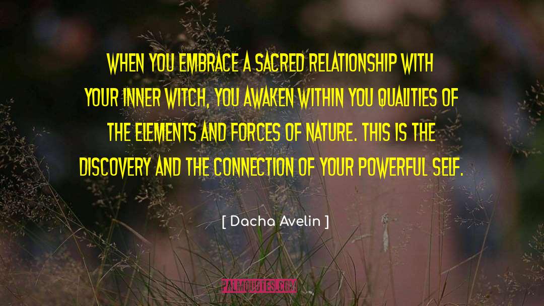 Dacha Avelin Quotes: When you embrace a sacred