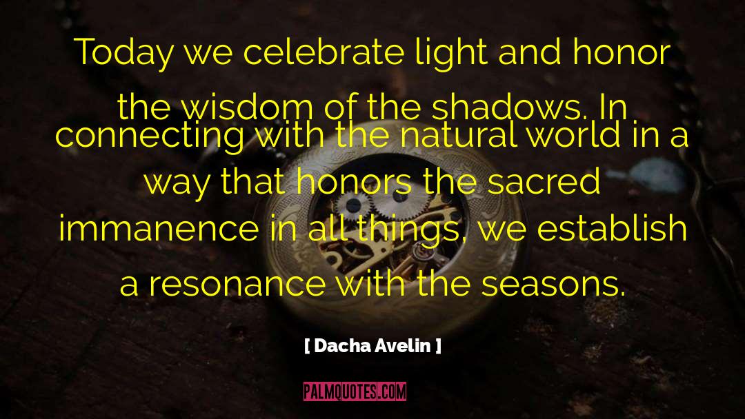Dacha Avelin Quotes: Today we celebrate light and