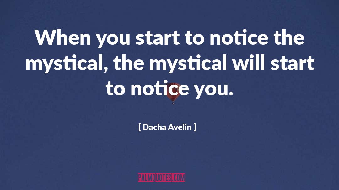 Dacha Avelin Quotes: When you start to notice