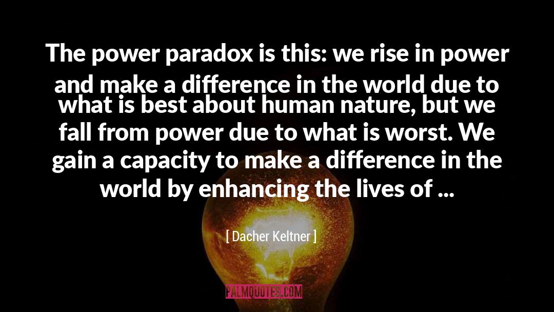 Dacher Keltner Quotes: The power paradox is this: