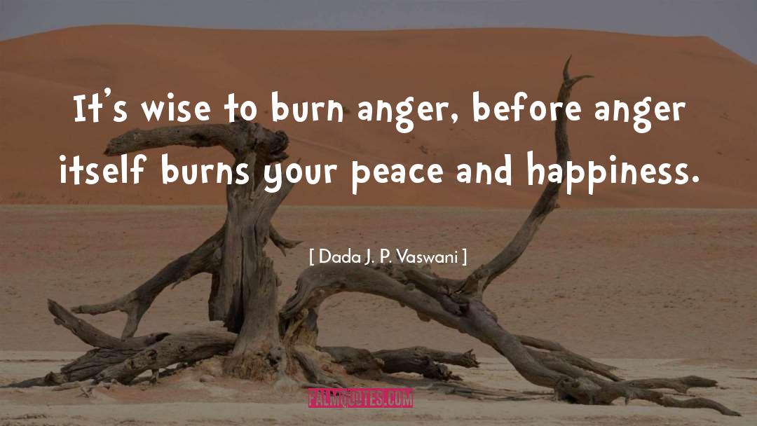 Dada J. P. Vaswani Quotes: It's wise to burn anger,