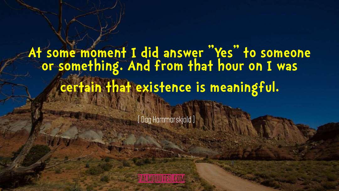 Dag Hammarskjold Quotes: At some moment I did