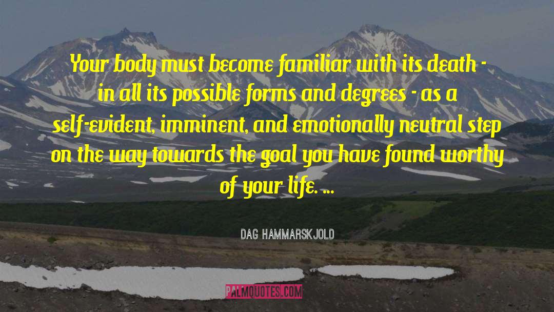 Dag Hammarskjold Quotes: Your body must become familiar