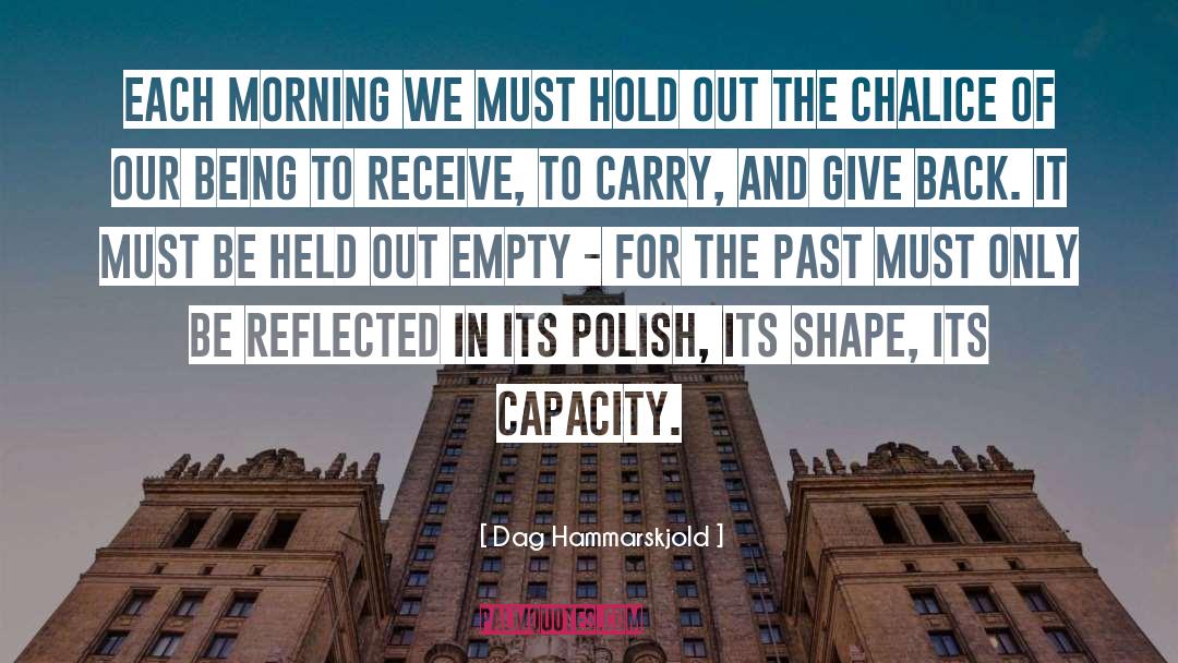 Dag Hammarskjold Quotes: Each morning we must hold