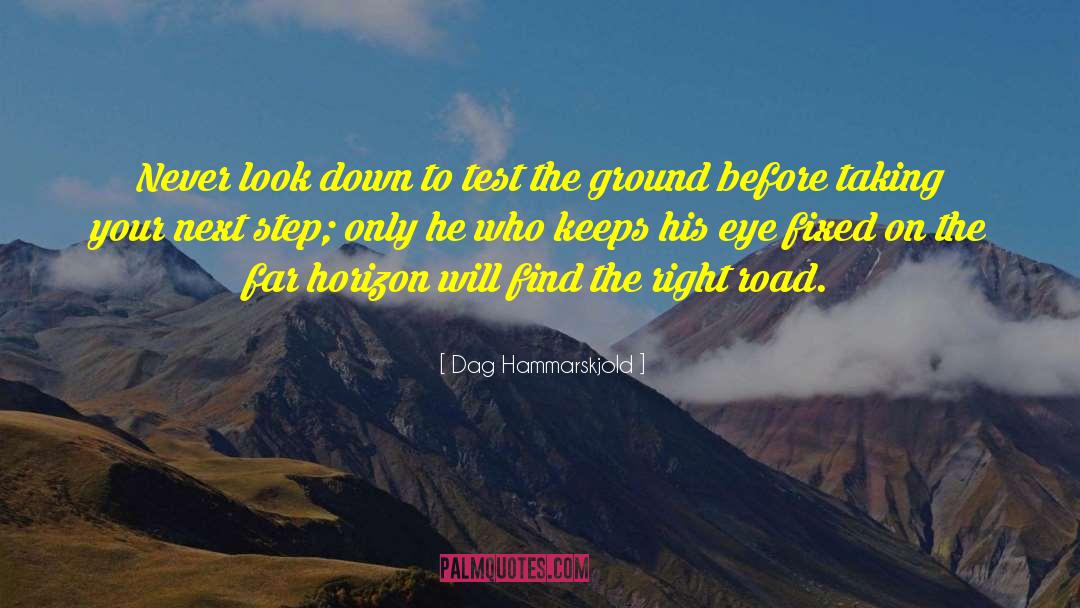 Dag Hammarskjold Quotes: Never look down to test