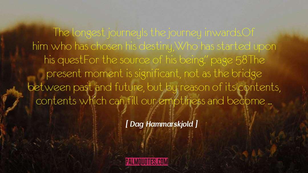 Dag Hammarskjold Quotes: The longest journey<br>Is the journey