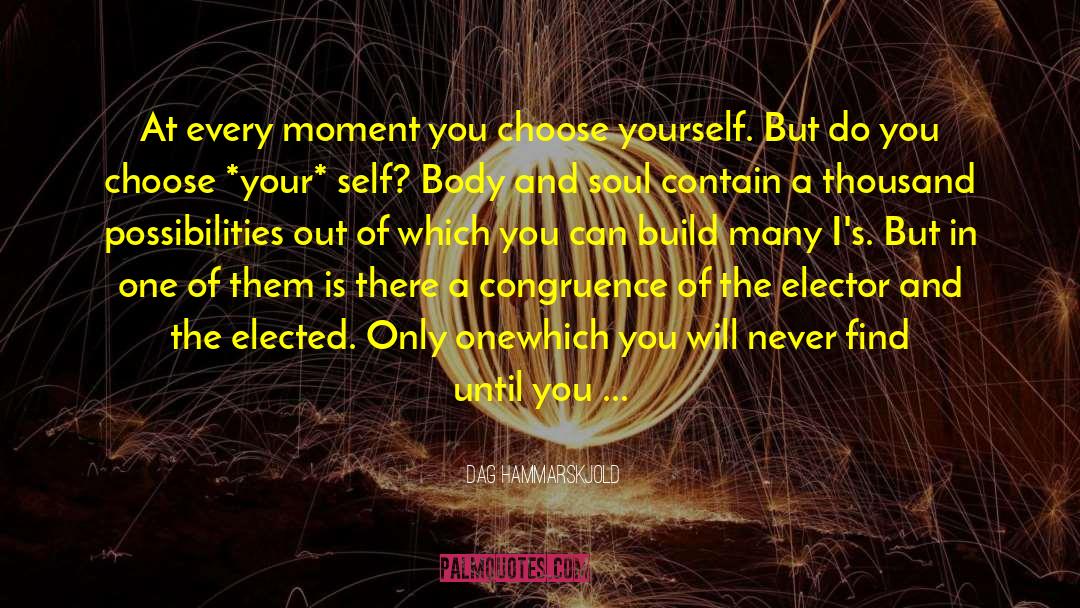 Dag Hammarskjold Quotes: At every moment you choose