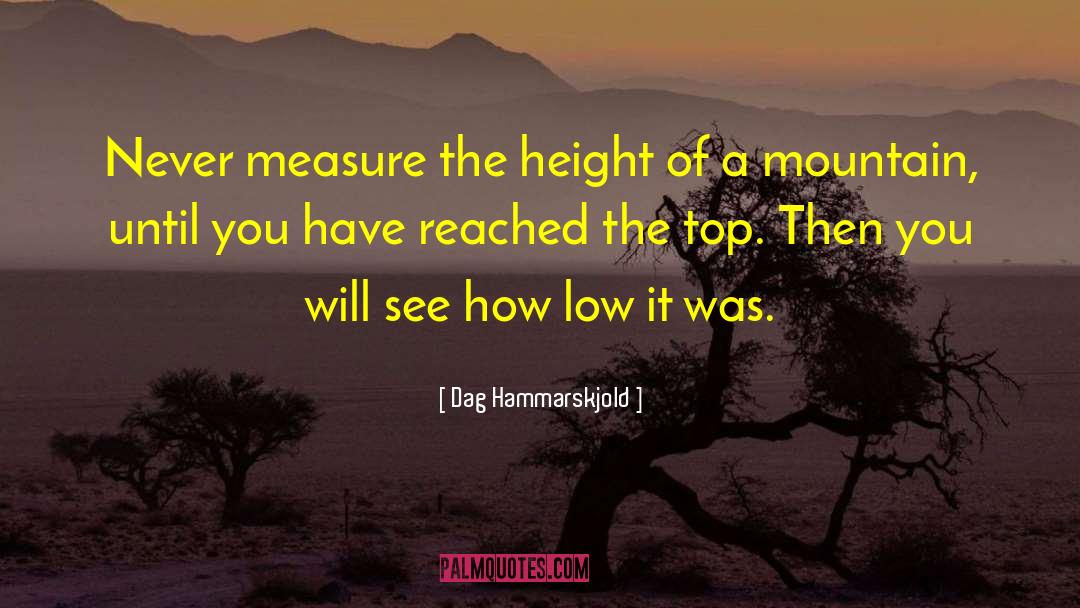 Dag Hammarskjold Quotes: Never measure the height of