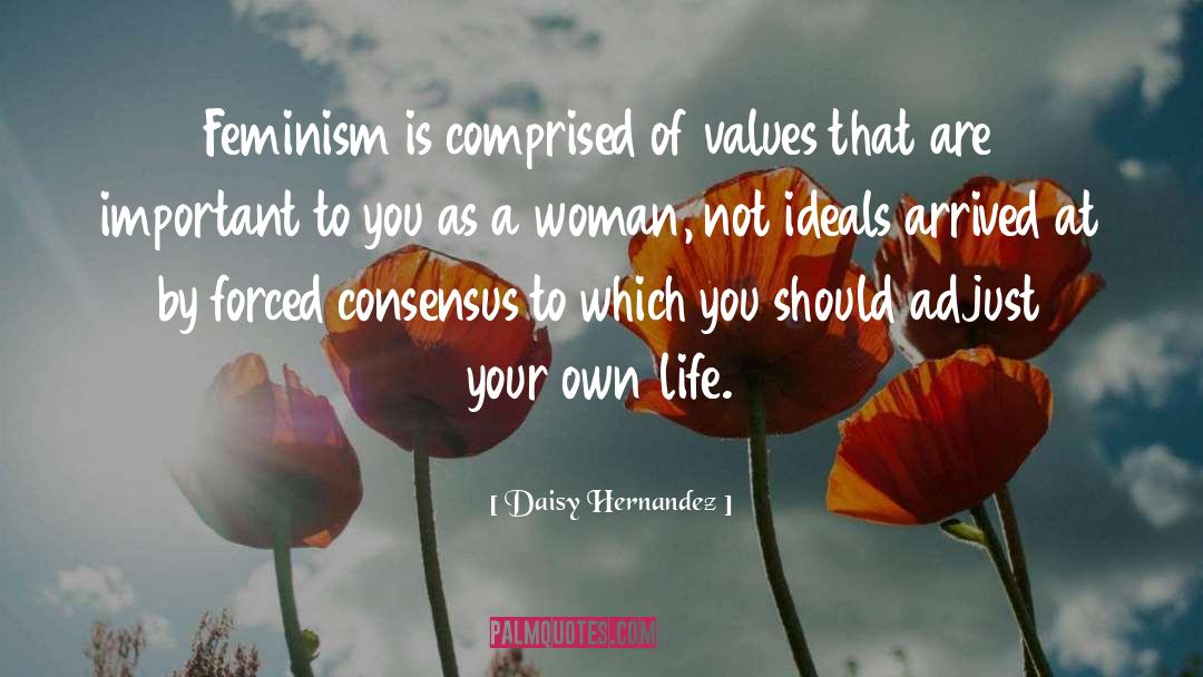 Daisy Hernandez Quotes: Feminism is comprised of values