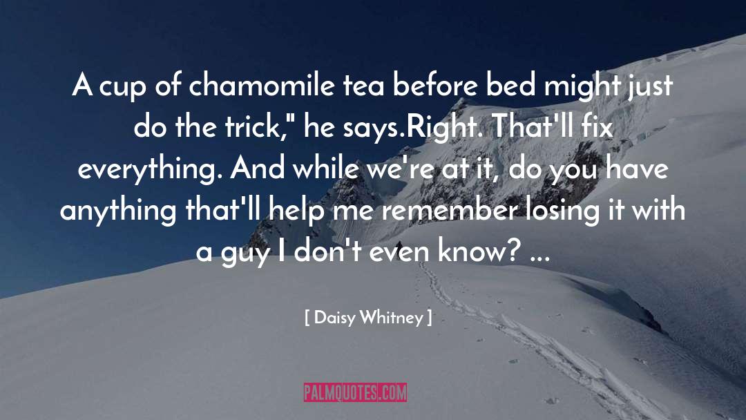 Daisy Whitney Quotes: A cup of chamomile tea