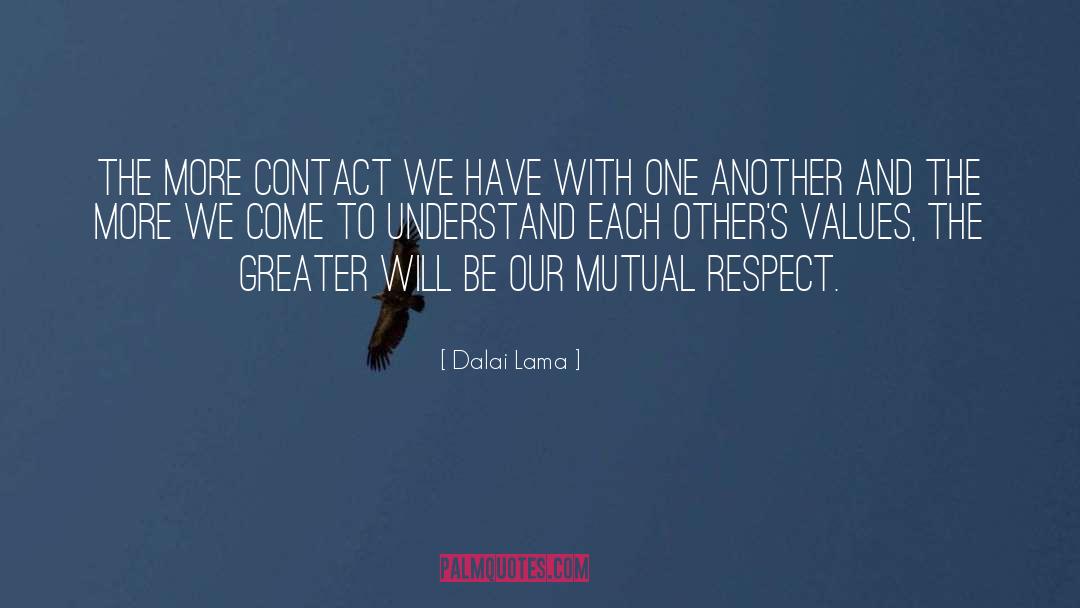 Dalai Lama Quotes: The more contact we have