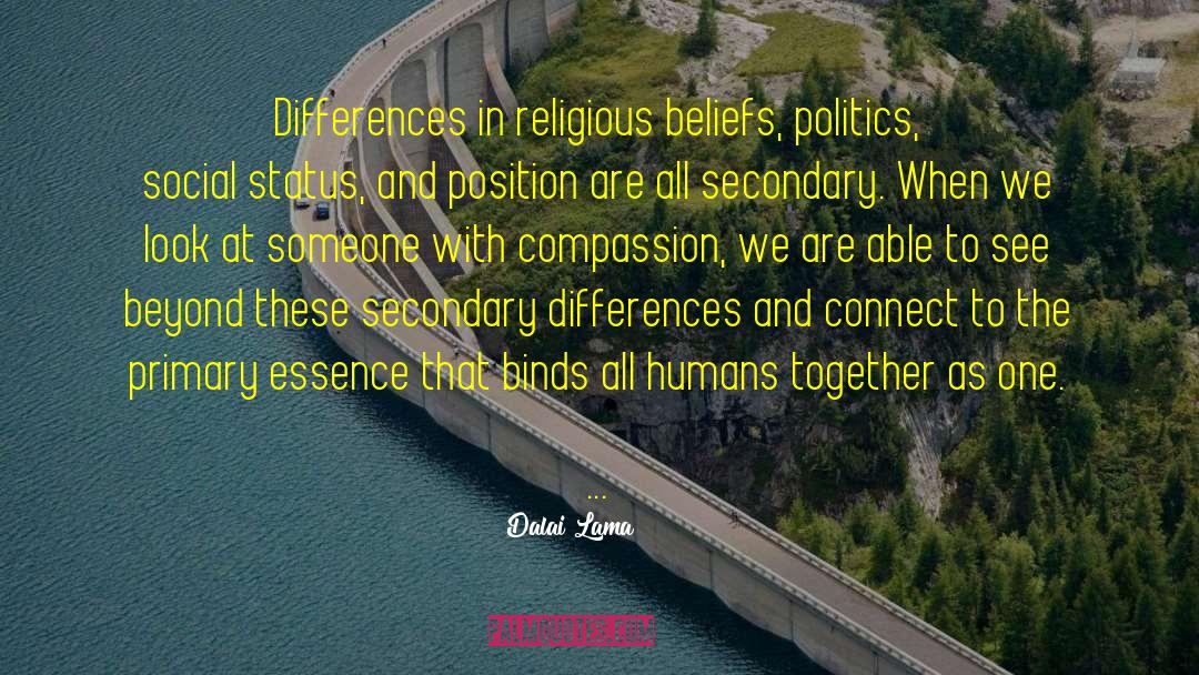 Dalai Lama Quotes: Differences in religious beliefs, politics,