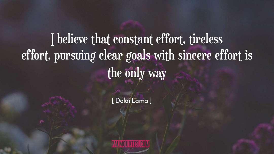 Dalai Lama Quotes: I believe that constant effort,