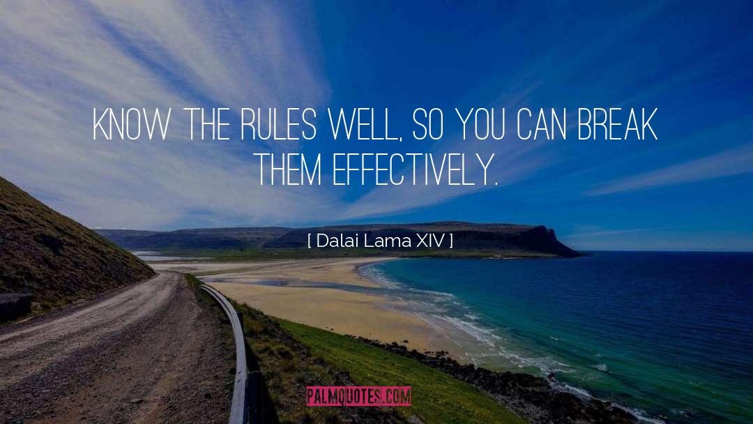 Dalai Lama XIV Quotes: Know the rules well, so