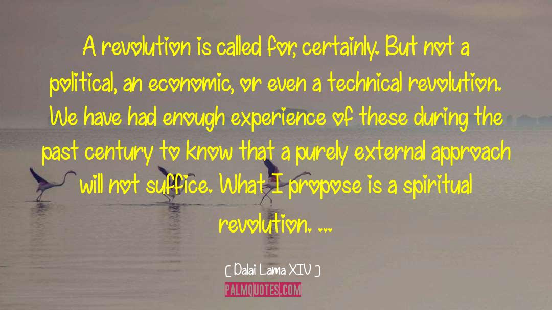 Dalai Lama XIV Quotes: A revolution is called for,