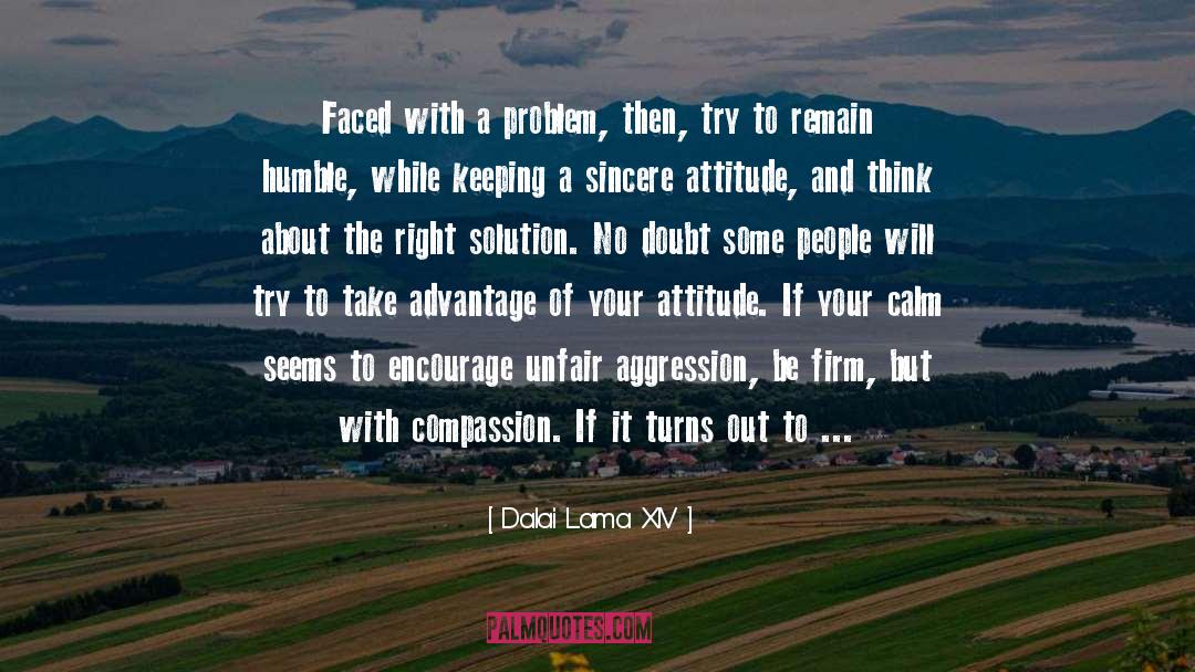 Dalai Lama XIV Quotes: Faced with a problem, then,