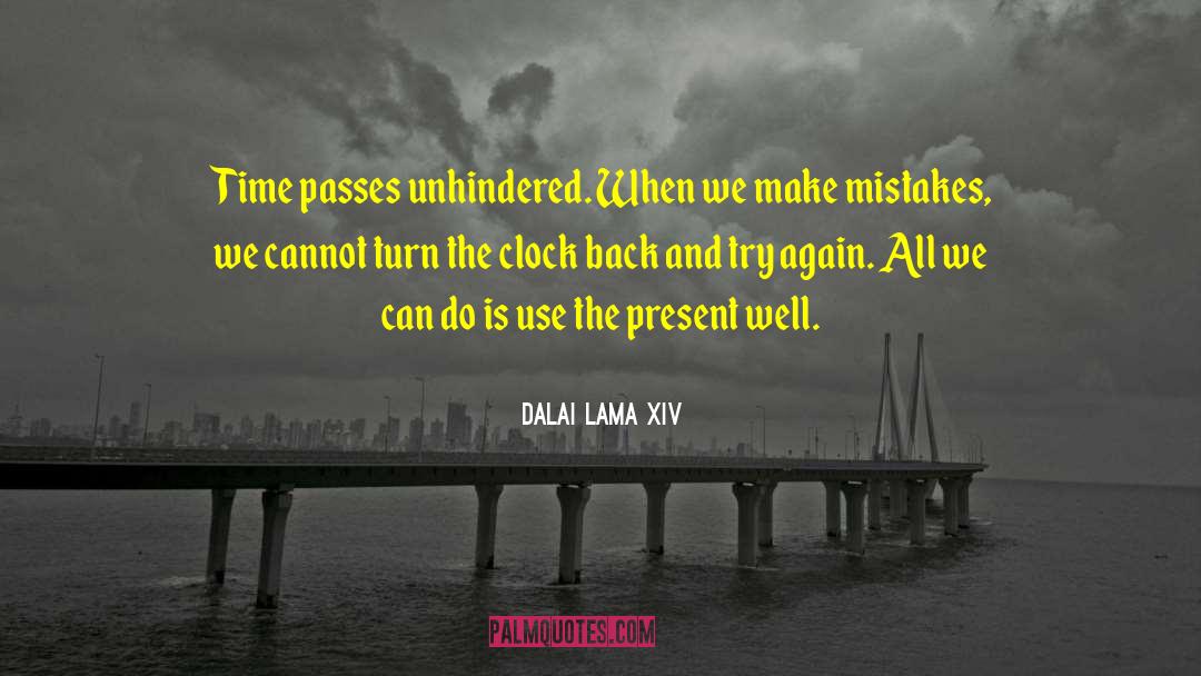 Dalai Lama XIV Quotes: Time passes unhindered. When we