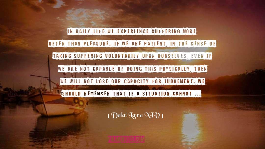 Dalai Lama XIV Quotes: In daily life we experience