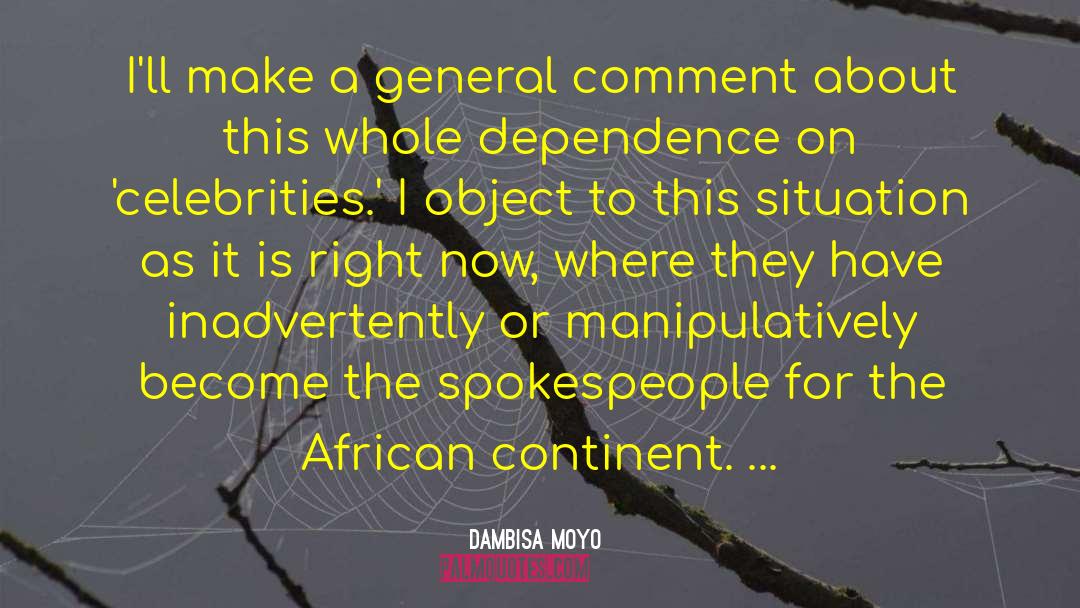 Dambisa Moyo Quotes: I'll make a general comment