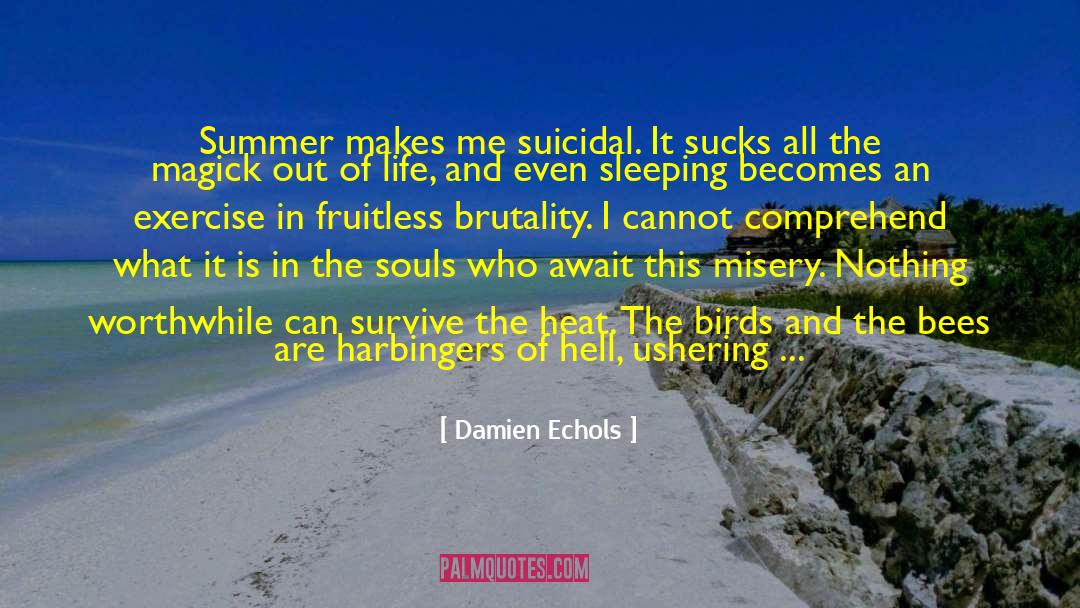 Damien Echols Quotes: Summer makes me suicidal. It