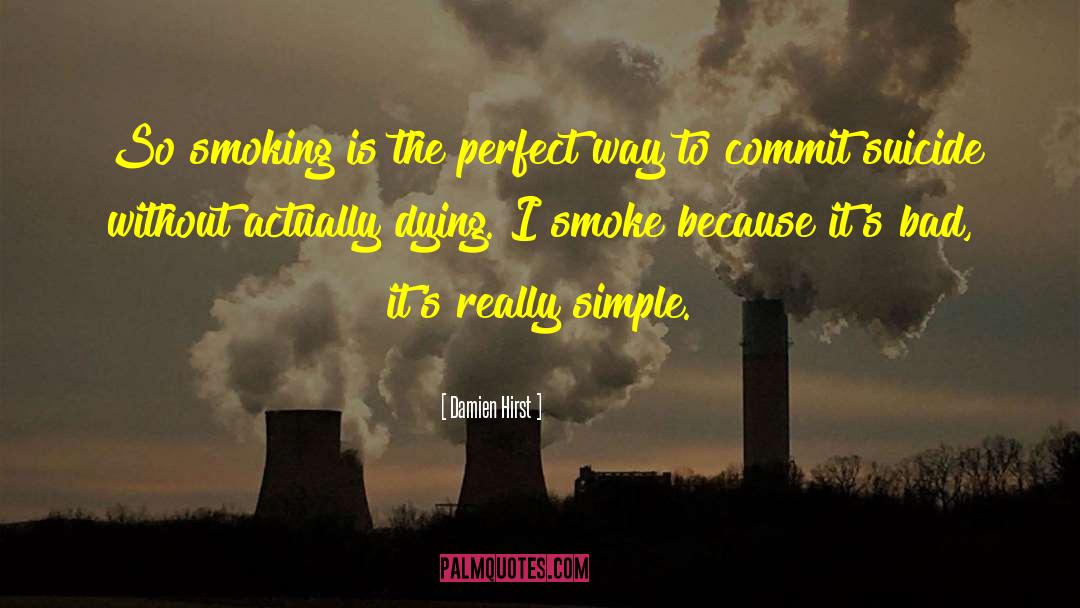 Damien Hirst Quotes: So smoking is the perfect