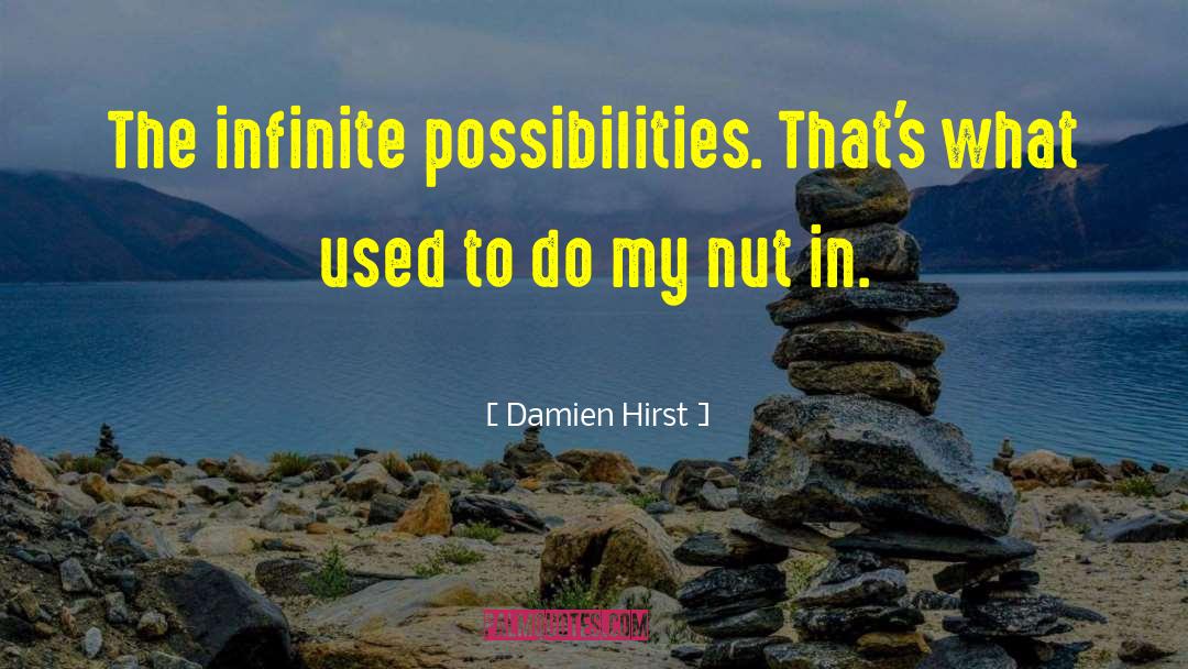 Damien Hirst Quotes: The infinite possibilities. That's what