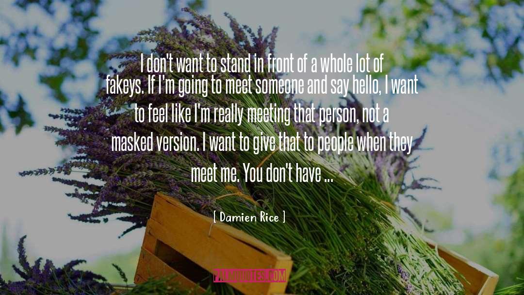 Damien Rice Quotes: I don't want to stand