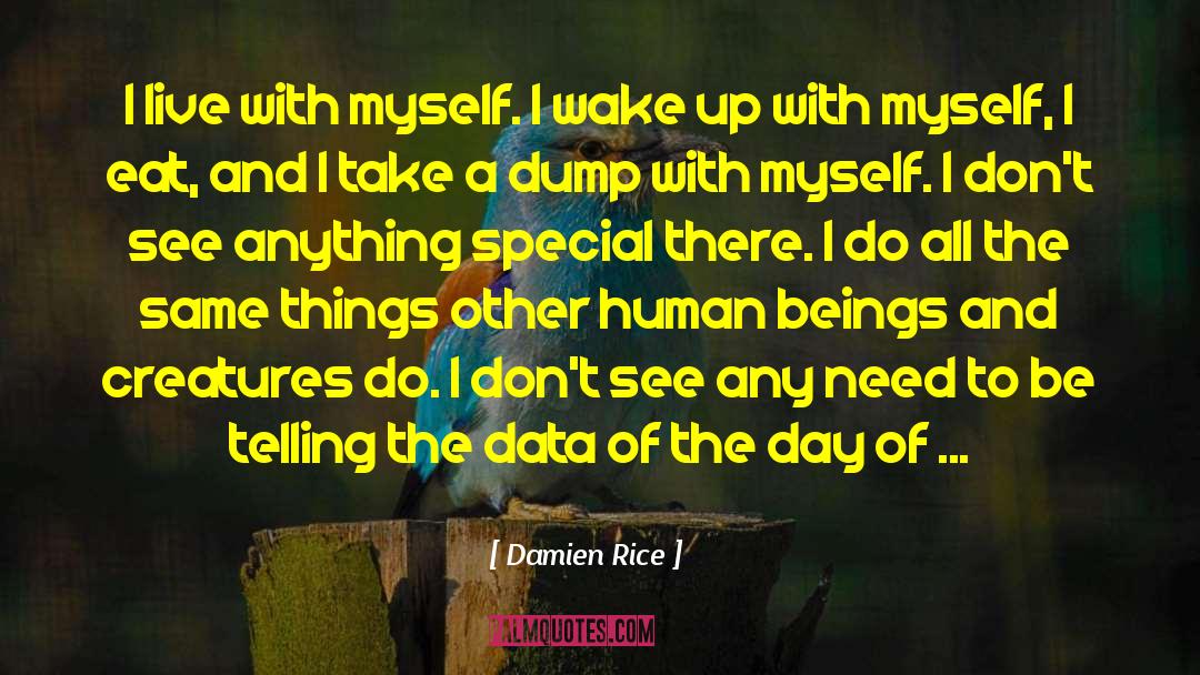 Damien Rice Quotes: I live with myself. I