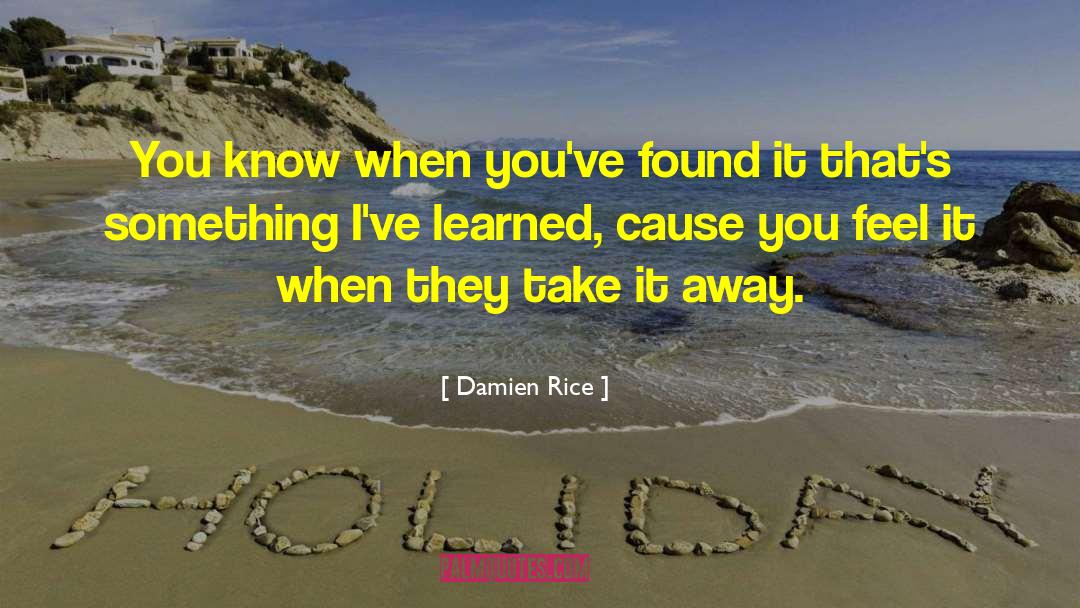 Damien Rice Quotes: You know when you've found