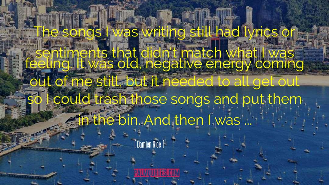 Damien Rice Quotes: The songs I was writing