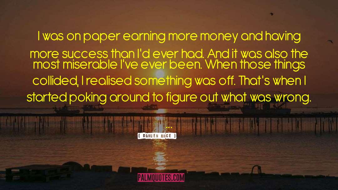 Damien Rice Quotes: I was on paper earning