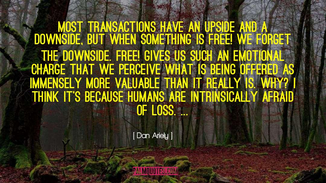 Dan Ariely Quotes: Most transactions have an upside