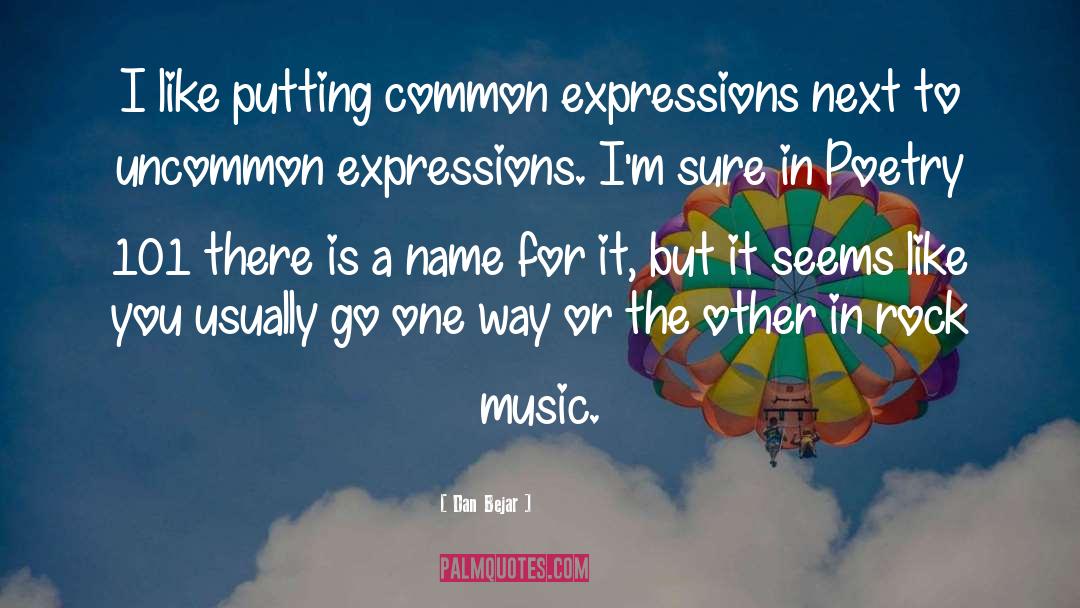 Dan Bejar Quotes: I like putting common expressions