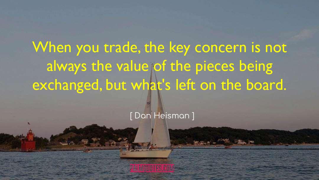 Dan Heisman Quotes: When you trade, the key