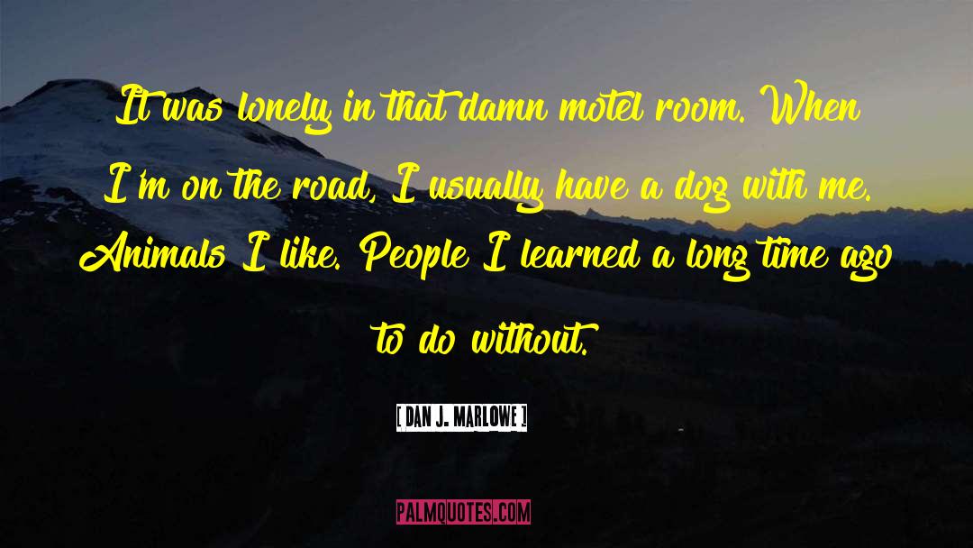 Dan J. Marlowe Quotes: It was lonely in that