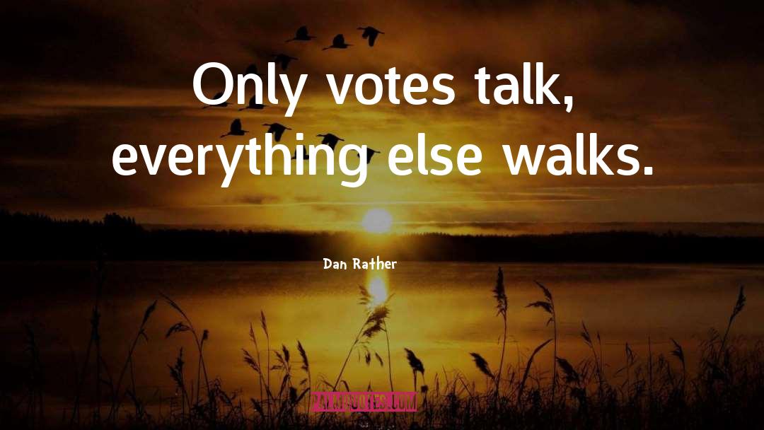 Dan Rather Quotes: Only votes talk, everything else