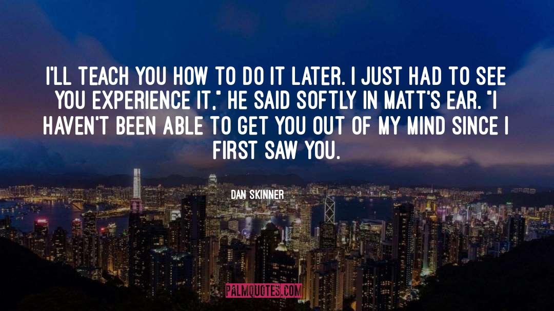 Dan Skinner Quotes: I'll teach you how to