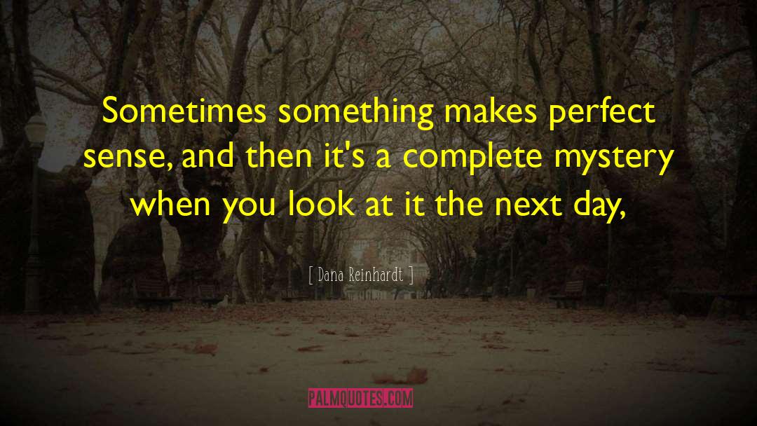 Dana Reinhardt Quotes: Sometimes something makes perfect sense,