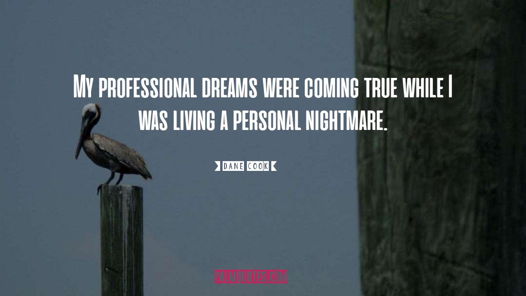 Dane Cook Quotes: My professional dreams were coming